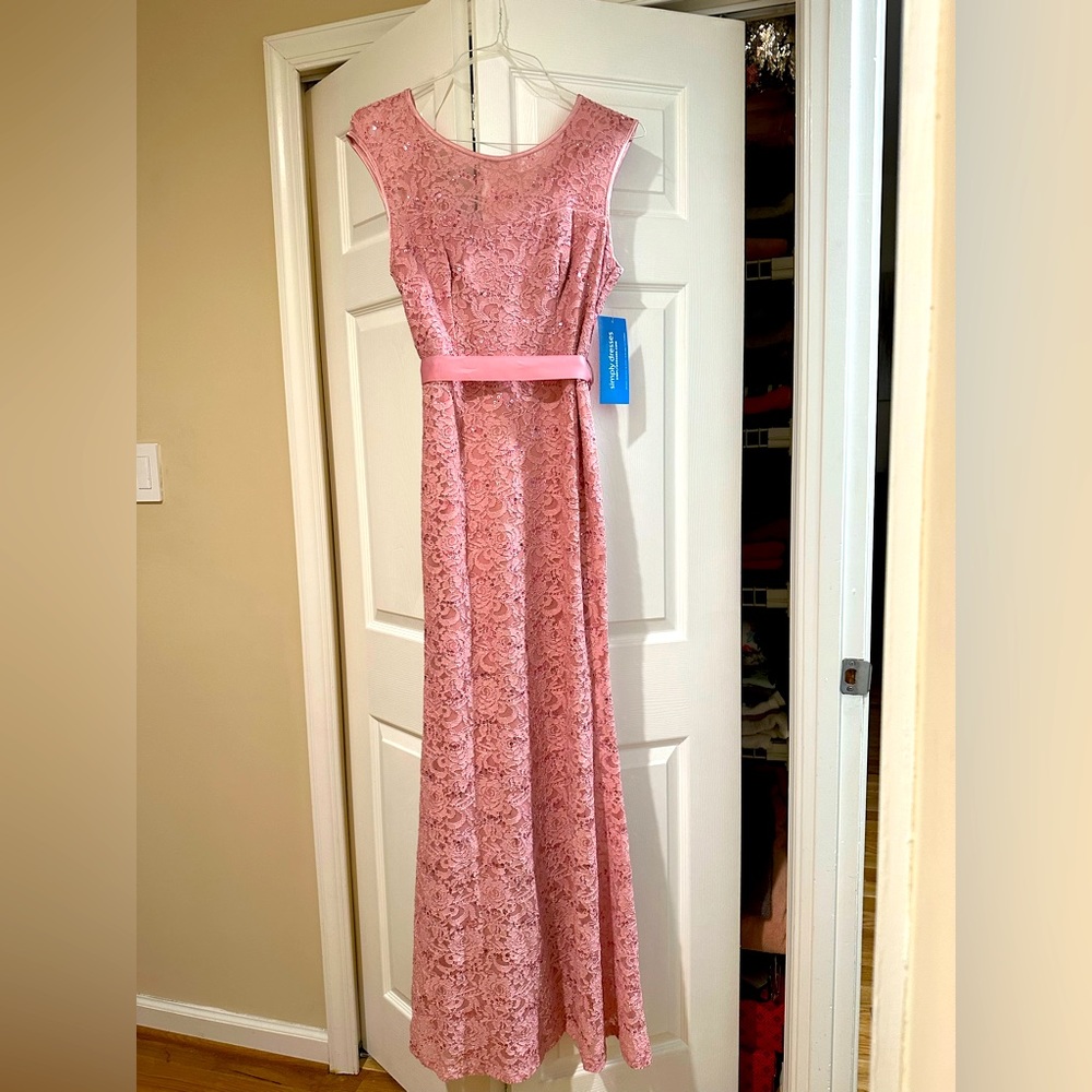 Prom dress long mauve sequins